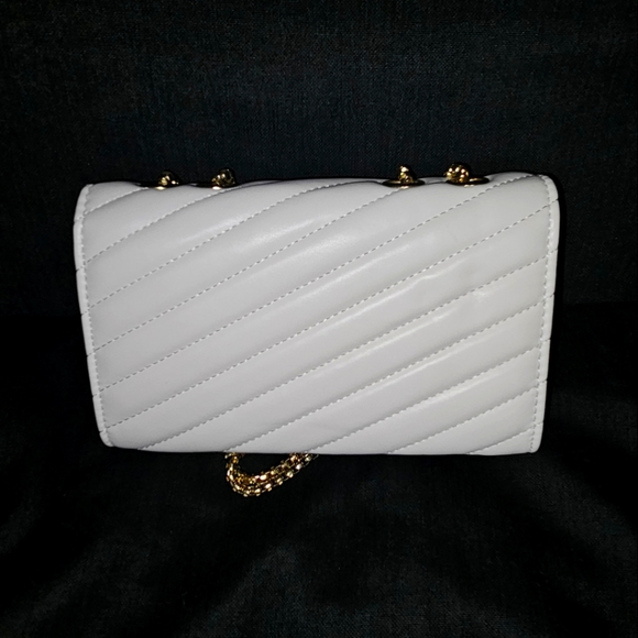 White Quilted Purse with Cross - Picture 2 of 5